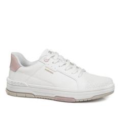 Tênis Pegada Feminino em Couro Branco 212604-02-Feminino