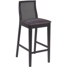 Banqueta Arizona Madeira Maciça Encosto Tela Sling Preto