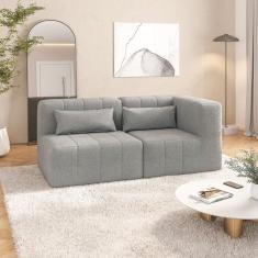 Sofá Modular De Canto 02 Módulos Easybox Cabecasa Madeiramadeira Cinza Claro