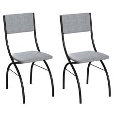Conjunto com 2 Cadeiras Dubbo Cinza e Preto