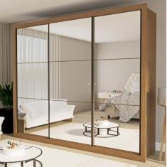 Guarda Roupa Casal com 9 Espelho 3 Portas Ravena