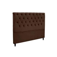 Cabeceira Cama Box Estofada King King Embaixatriz Plus Suede Marrom Chocolate - Simbal