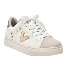 Tênis Via Marte Casual Strass Femnino Branco Bege
