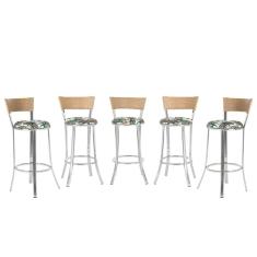 Banqueta Bistro Para Bar, Cozinha, Balcão Em Alumínio E Fibra Tc Zanutto 5 Unidades Ráfia Z27