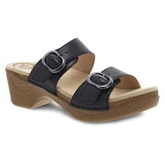 Dansko Women's Sophie Sandal, Black Full Grain, 39 EU/8.5-9 M US