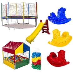 Cama Elástica Pula Pula 3,05m Resistente Piscina de Bolinhas 1,00m 500