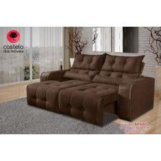 Sofá Retrátil e Reclinável Minas 1,80cm  - aifos estofados, marrom