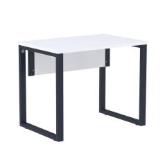 Mesa Escritório P25 TUB Pandin 90 cm (Larg) Tampo MDP Branco Pé Aço Tubular Azul Del Rey