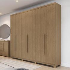 Guarda Roupa Casal 6 Portas em MDF New Honduras Móveis Rimo, Carvalho