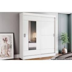 Guarda Roupa 2 Portas De Correr (1 C- Espelho) E 2 Gavetas Briz B66 Branco - Henn