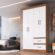 Guarda-Roupas Solteiro 4 Portas e 2 Gavetas Multimóveis CR35209, Off W