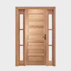 2 Kits Porta de Madeira 2 Vitrôs Esquerda 213cmx136cmx12cm Pe28 Esel Natural