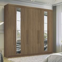 Guarda-roupa 8 Portas 4 Gavetas Master New com Espelho