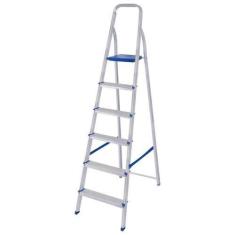 Escada Alumínio 6 Degraus 178cm Mor - Capacidade 120kg