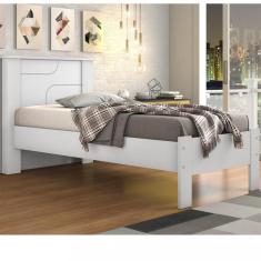Cama Solteiro Pérola Conquista Móveis - Branco