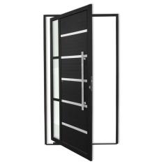Porta Pivotante Lambril Miraggio com Puxador Super 210cm x 120cm Brimak Preto