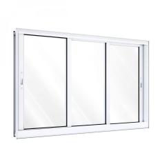 Janela de Alumínio de Correr 100x150cm 3 Folhas Lucasa Alumínios Branco