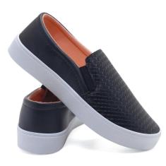 Tênis Feminino Casual Slip On Matelassê Conforto Macio-Feminino
