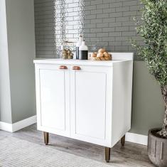 Balcão para Cozinha 2 Portas 80 Cm Pérola Yescasa Branco