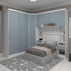 Guarda Roupa Dormitório Modulado Alpes Solteiro Canto c/ 2 Portas de C