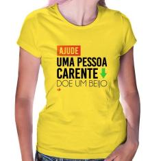Baby Look Doe um beijo - Foca na Moda, Amarelo, M