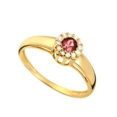 Anel Rubi Formatura Feminino Ouro 18k e Diamante Natural FJM1630 - Fab