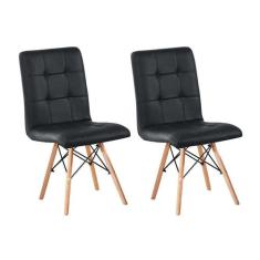 Conjunto com 2 Cadeiras Fitz Eiffel Preto - Mobly