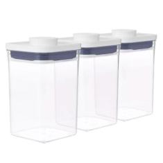 Kit Com 3 Potes Herméticos Oxo Pop 2.0 Quadrado - 1 Litro