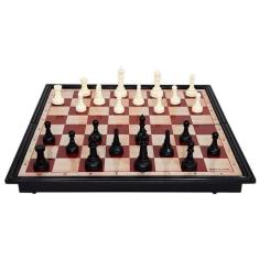 Jogo De Xadrez Dama Tabuleiro Magnético 2 Em 1 Dobrável - Red Star