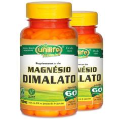 Kit 2 Magnésio Dimalato 60 Cápsulas Unilife