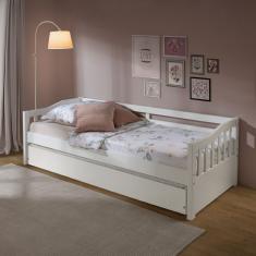 Sofá Cama Plus Com Cama Auxiliar Em Madeira Maciça Mv Outlet Branco