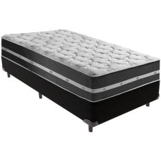 Cama Box Preto E Colchão Classic Preto Molas Ensacadas Solteiro Anjos