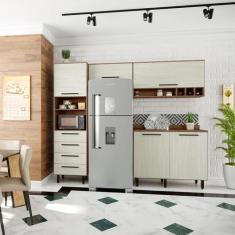 Cozinha Compacta Evolution 5 PT 4 GV Legno e Crema - BATROL