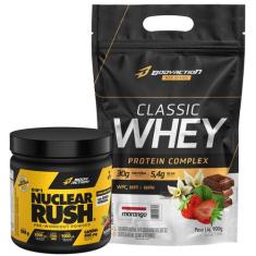 Whey Protein Classic 900g + Pré Treino Nuclear Rush 100g Bodyaction, M