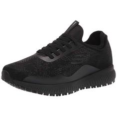 Skechers Tênis esportivo feminino sem cadarço, Preto, 35