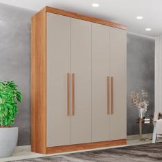 Guarda-roupa Casal 4 Portas 2 Gavetas França Cinamomo/Off-White