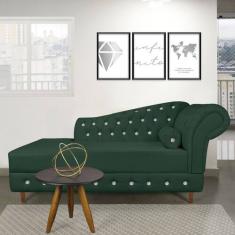 Divã Chesterfield 165 cm Capitonado com Strass Suede M11 - D'Rossi - M