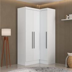 Guarda-roupa Modulado 3 Portas 4 Gavetas 2 Peças Viena Espresso Móveis Branco