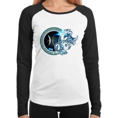 Baby Look Raglan Signo Peixes Astrologia Manga Longa - Foca na Moda, B