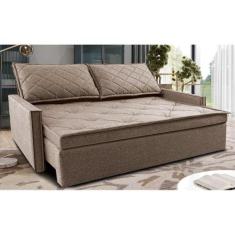 Sofá Sem Caixa Retrátil e Reclinável 1,85m Cama inBox Loft Linho Bege 