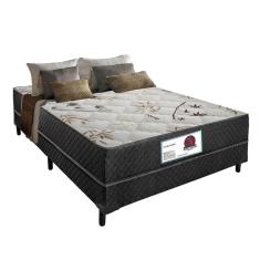 Cama Box casal Ortopédica Conjugada 138x188 Tampo Marrom Bambu