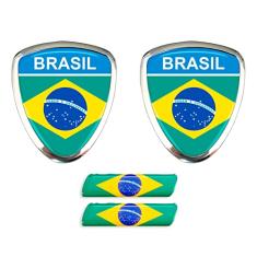 Emblema Escudo Moldura Alto Relevo Brasil (par)