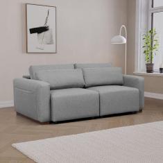 Sofá Essence Retrátil 2 Lugares 180cm CabeCasa MadeiraMadeira Cinza Mescla Claro