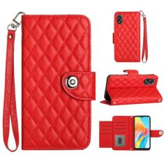 Para Oppo A18 4G, capa carteira com alça de pulso, capa flip de couro com fecho magnético com 7 cartões e 1 compartimento para dinheiro, suporte feminino presente capa de telefone para Oppo A18 4G 6,6