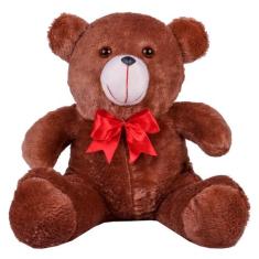 Urso Ursinho Teddy De Pelúcia Tamanho 37cm Com Laço Cetim - Pandora Ba