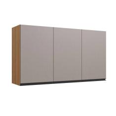 Armário Aéreo Cozinha 120 Cm 3 Portas 2 Prateleiras Quiditá Montana/fumê