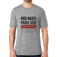 Camiseta Não nasci para ser contatinho - Foca na Moda, Cinza, M