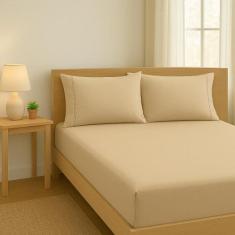 Lençol de cama King 400 Fios 3 Peças 100% algodao com elastico - Rafal
