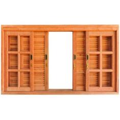 Janela Veneziana Correr Quadriculado Madersilva 1,20m X 1,40m - Isabel