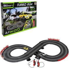 Autorama Auto Pista Turbo Run 3 Em 1 Circuito Em Oito 2 Carros + Cabo Usb 47 Pecas